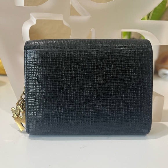 MCM SMALL BLACK LEATHER TRIFOLD WALLET - Picture 2 of 13